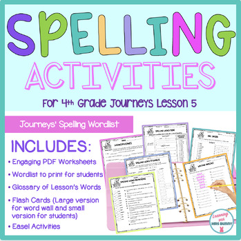 Preview of Spelling Activities Packet STORMALONG (Lesson 5) 4th Grade Journeys 