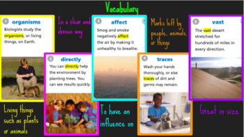 Preview of 4th Grade Journeys Lesson 15 "Ecology for Kids" Google Slides