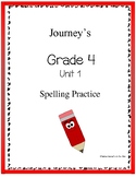 4th Grade Journeys Spelling Homework Unit 1