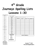 4th Grade Journeys Spelling Lists