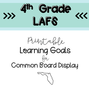 Preview of 4th Grade LAFS Standards (Reading + Writing) Printable for Common Board