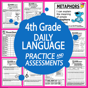 Preview of 4th Grade LANGUAGE Test Prep – Daily Grammar Review + ELA Morning Work Practice