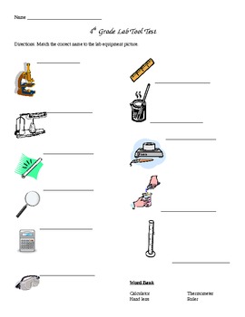 4th Grade Lab Tool Test by Echart's Einsteins | TPT