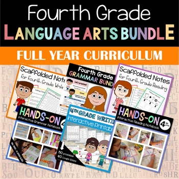 Preview of 4th Grade Language Arts Full Year Curriculum Bundle | DISCOUNT 50% OFF