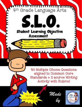 Preview of 4th Grade Language Arts SLO (Student Learning Objective) Assessment