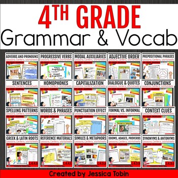 Preview of 4th Grade Language Domain Bundle - Language and Grammar Worksheets and Lessons