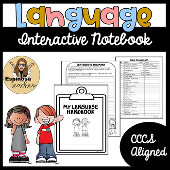 Preview of 4th Grade Language Grammar Interactive Notebook Aligned with Common Core