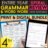 4th Grade Language (Grammar) Spiral Review & Quizzes | DIG