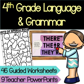 Preview of 4th Grade Language | Parts of Speech | CCSS L.4.1.