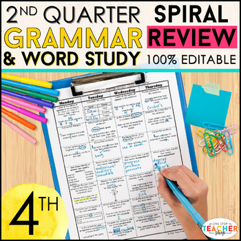 Preview of 4th Grade Language Review & Quizzes | 4th Grade Grammar Review | 2nd QUARTER