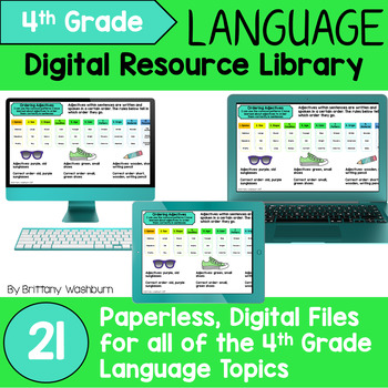 Preview of 4th Grade Language Standards Digital Notebooks Distance Learning