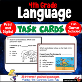 4th Grade Language (Grammar) Task Cards and Game Plus TPT Easel