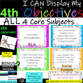 4th Grade | Learning Objective Display | All 4 Core | Sea 