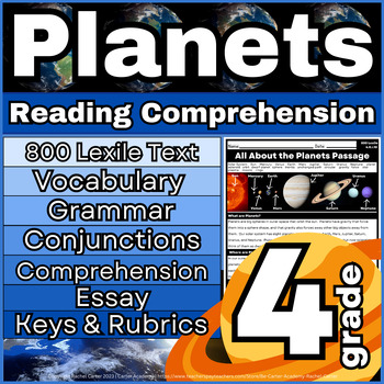 Preview of 4th Grade Lexile 800 Planets Reading Comprehension Passage (Great Test Prep!)