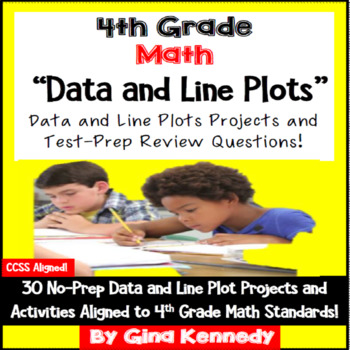 Preview of 4th Grade Data & Line Plots, 30 Enrichment Projects and 30 Test-Prep Problems