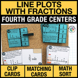 4th Grade Line Plots with Fractions Math Centers | Math Ga