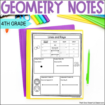Preview of 4th Grade Lines, Angles, Quadrilaterals, & Triangles Geometry Guided Math Notes