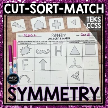 Preview of 4th Grade Lines Of Symmetry - Sort - Math Activities - Math Centers - Geometry
