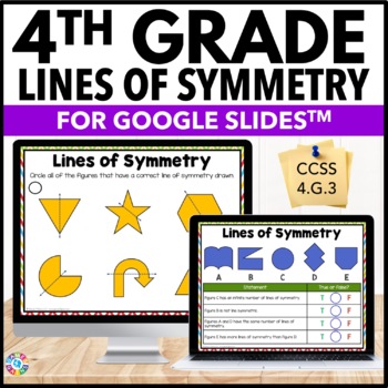 Preview of Lines of Symmetry Geometry Activity Worksheets 4th Grade Unit Review 2D Shapes