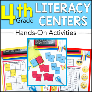 Preview of 4th Grade Literacy Centers Hands-On Year-Long Grammar & 4th Grade ELA Review