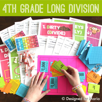 Preview of 4th Grade Long Division Set: Concrete, Pictorial & Abstract Worksheets and More