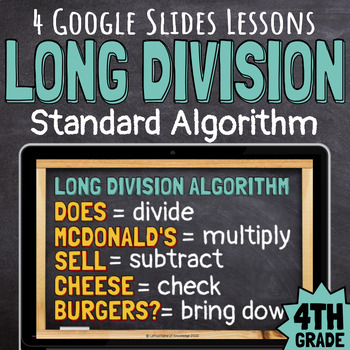 Preview of 4th Grade Long Division Standard Algorithm 4 Math Lessons for Google Slides
