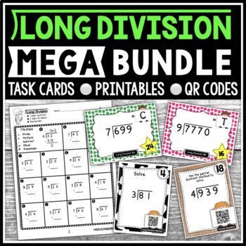 Preview of 4th Grade Long Division Unit MEGA Bundle | Digital & Printable | 4NBT6 | 5NBT6