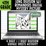 4th Grade Long Division w/ Remainders Digital Mystery Pict