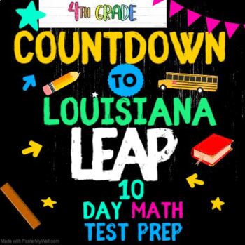 Preview of 4th Grade Louisiana LEAP Math Test Prep/Standards Review - 10 Days of Practice!