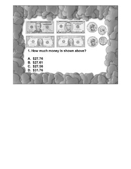 Preview of 4th Grade ActivInspire 5 question Assessment Money/Decimal Operations 4.MD.A.2