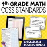 4th Grade MATH CCSS Standards I Can Posters & Checklists Bundle
