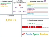 4th Grade MATH Common Core Spiral Review 2