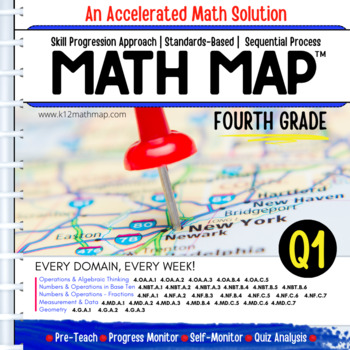 Preview of Accelerate Learning - 4th Grade MATH MAP | Spiral Standards Quarter 1