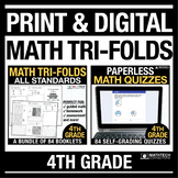 4th Grade MATH Quizzes Printable & Digital Review Distance