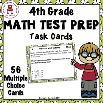 Preview of 4th Grade MATH TEST PREP Task Cards
