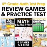 4th Grade MATH Test Prep Bundle 4 Games & 1 Math Practice 