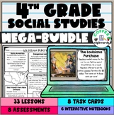 4th Grade MEGA Bundle: Unit Lessons, Task Cards, Timelines