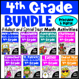 4th Grade Math Activities Seasonal Bundle, w/ Easter, Spri