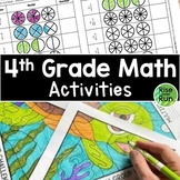 4th Grade Math Activities with Cards Sorts, Coloring, & More