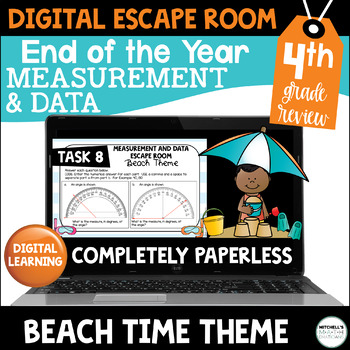 Preview of 4th Grade Math Activity Digital Escape Room - Measurement and Data