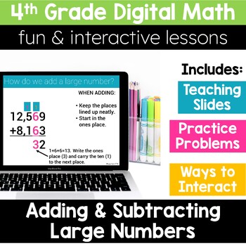 Preview of 4th Grade Math Addition and Subtraction 4.NBT.4 Digital Math Activities