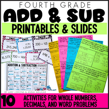 Preview of 4th Grade Math:  Addition and Subtraction of Whole Numbers and Decimals