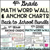 4th Grade Math Anchor Charts & Word Wall