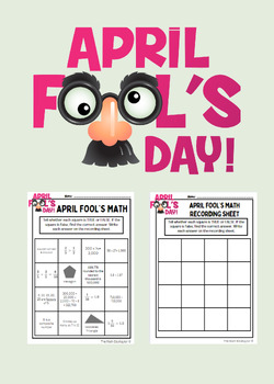 Preview of 4th Grade Math April Fool's Day Skills Review Activity Worksheet