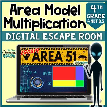 Preview of Area Model Multiplication Escape Room 4th Grade Double-Digit Multiplication