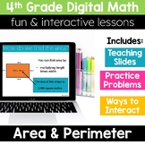 4th Grade Math Area and Perimeter 4.MD.3 Digital Math Activities