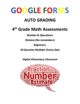 Preview of 4th Grade Math Assessment: Google Form, Beginning Division