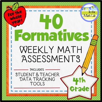 Preview of 4th Grade Math Assessments ALL Standards | Weekly Quick Checks