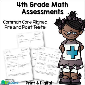 Preview of 4th Grade Math Assessments {Pre and Post Tests} 