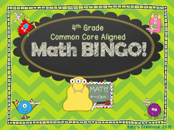 Preview of 4th Grade Math Bingo (Common Core State Standards Aligned)